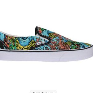 NWT - Vans Classic Slip-O Black/Underwater Men's Size 5.0 and Women's Size 6.5